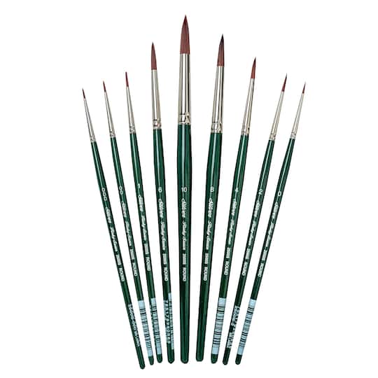 Silver Brush Limited Ruby Satin® 9 Round Brush Set